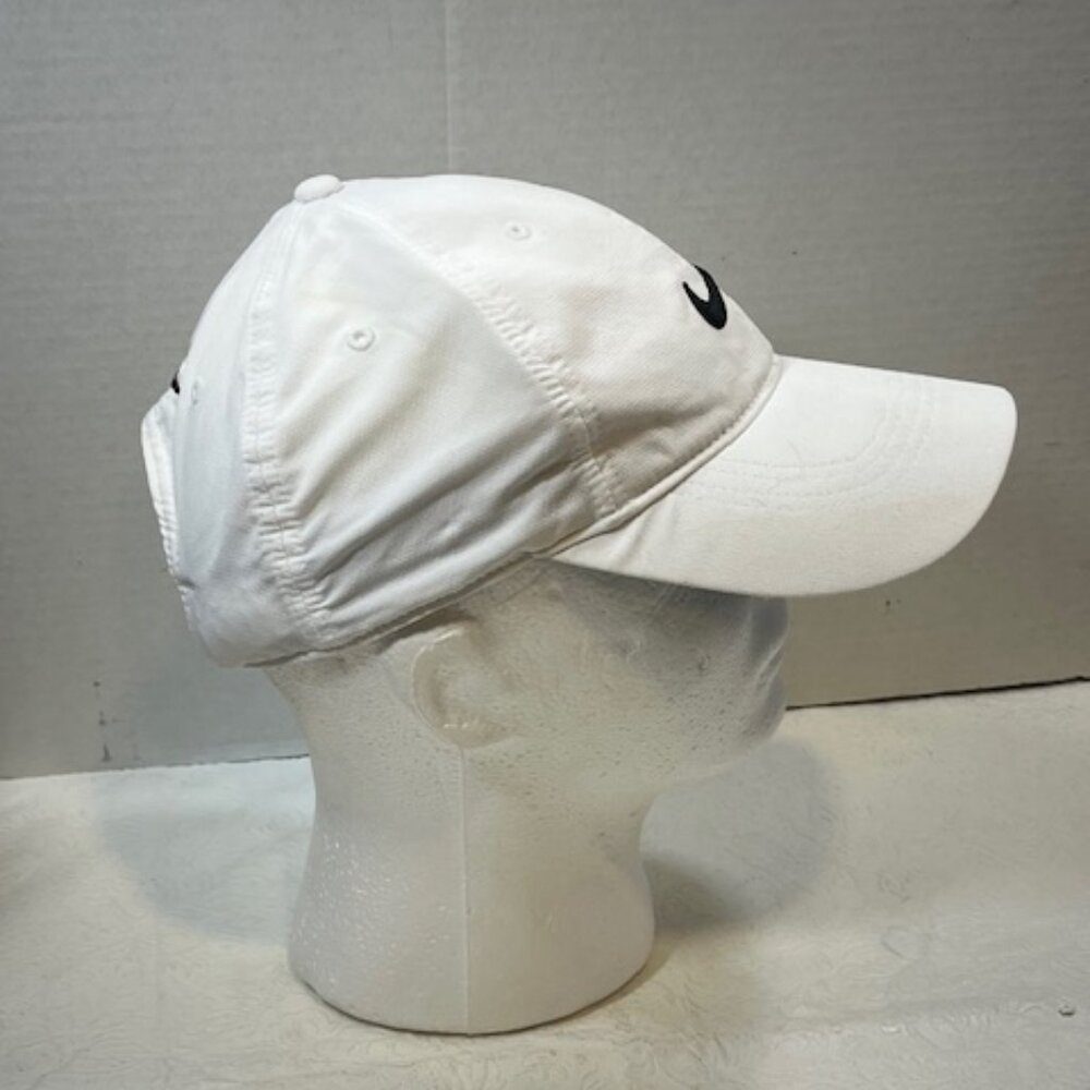 Nike Golf Cap Hat White Black Swoosh Emblem Adjustable Lightweight - Picture 2 of 11